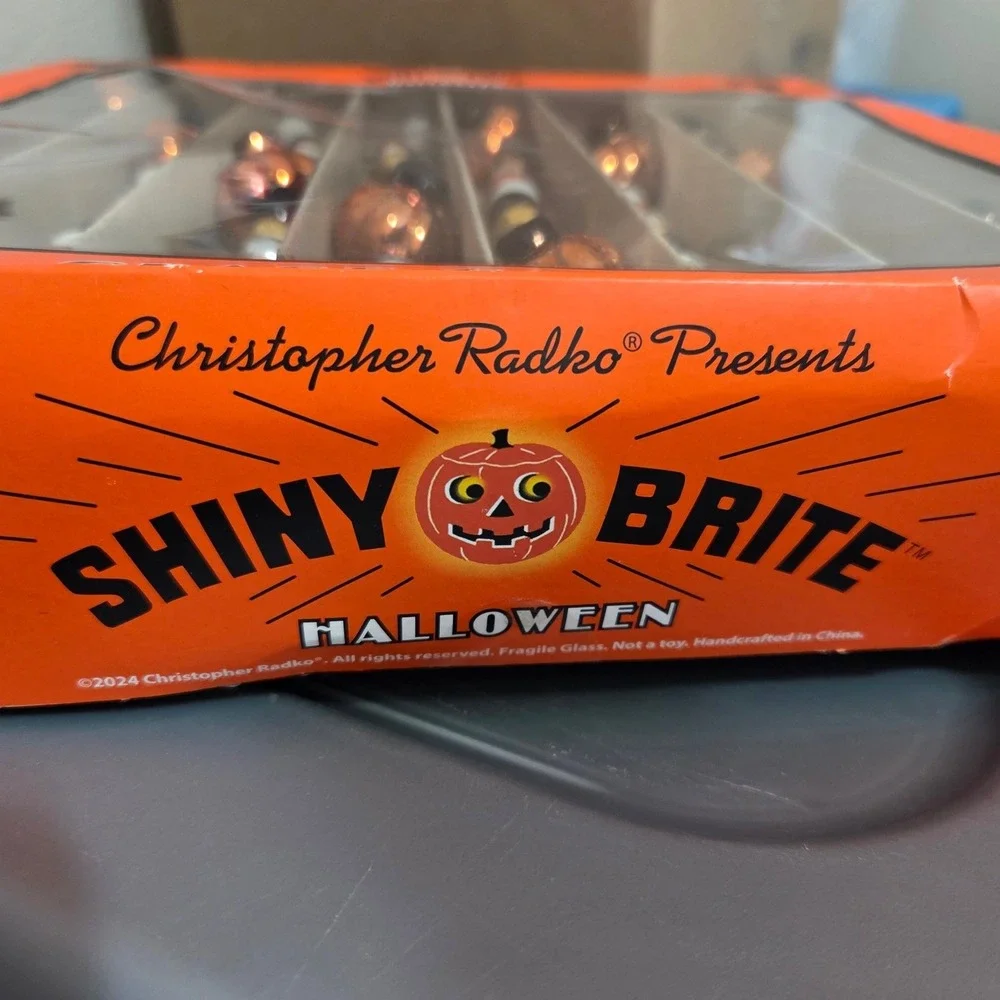 Christopher Radko Shiny Brite Halloween Glass Garland Pumpkin Beads Decor